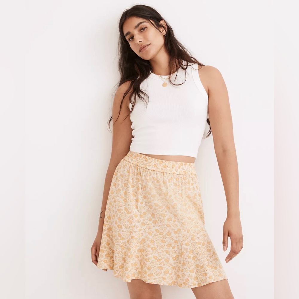 Madewell Pull-On Swing Mini Skirt in Piccola Floral